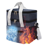 Double Layer Insulated Lunch Bag – Portable Cooler Food Tote Gray