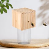 Wooden Bee Trap for Outside Hanging Wood Carpenter Bee Catcher with Removable Bottle Style 1