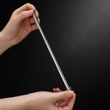 2 PCS Collapsible Stainless Steel Travel Straws with Keychain Cases Silver