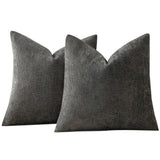 2 Pack Chenille Knit Throw Pillow Covers for Couch Sofa Bed Gray