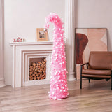 1.5m Collapsible Crooked Christmas Tree PET Tinsel Decoration Pink