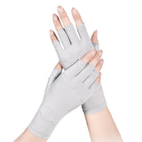 Half Finger Compression Gloves – Carpal Tunnel & Joint Support for Typing White