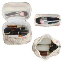 3Pcs Set Travel Makeup Bags Cosmetic Bag Aesthetic Floral Toiletry Organizer Bags Style 4