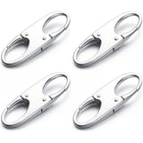 4 PCS Zinc Alloy Mini Zipper Lock Carabiners for Luggage and Backpacks Silver