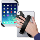360 Degree Rotating Tablet Holder Stand with PU Leather Hand Strap Black