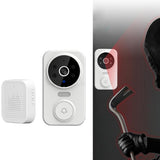 Smart WiFi Video Doorbell Wireless Security Doorbell with HD Night Vision White