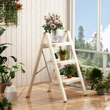 3-Step Folding Portable Ladder with Wide Anti-Slip Pedals for Home & Yard