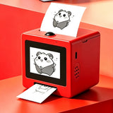 Thermal Mini Printer AI Voice Inkless Sticker with 2.4in Screen Red