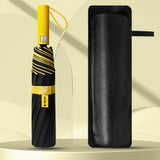 Automatic Umbrella Auto Open Close Compact Folding Anti Rain Windproof Yellow
