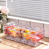 5 Compartment Chilled Food Box Salad Tray with Lid for Picnics