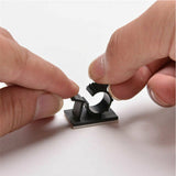 20PCS Black Adhesive Wire Clips Cord Organizer Cable Clamps for Desk