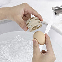 Set of 2Pcs Egg Cleaning Brush Fresh Egg Scrubber Reusable Egg Washing Tools Khaki