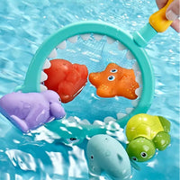 Color Changing Baby Bath Toys Bathtub Toys with Fishing Net Floating Squirting Toys Style 2