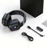 2.4GHz Wireless Gaming Headset with Flip Mic for PC Black