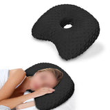 Ear Piercing Pillow with an Hole for Side Sleeper Black