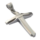 Crucifix Pendant Necklace Titanium Steel Unisex Chain - Silver