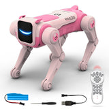 AI Robot Dog Toy Remote Control Stunt with Voice Commands Pink