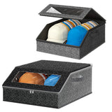 Stackable Hat Storage for Baseball Caps Holds up to 30 Caps Hat Organizer for Closet Dark Grey