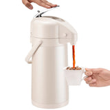 3L Stainless Steel Vacuum Insulated Water Dispenser Coffee Carafe for Hot Drinks Tea Liquid White