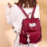 3-in-1 Anti-Theft Backpack for Women Men Convertible Handbag Travel Shoulder Bag Red