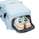 Travel Backpack Airline Carry On Backpack Water Resistant Sports Luggage Bag with Shoe Compartment Blue