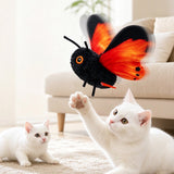 Butterfly Cat Toy Electric Flapping Wings 3 Modes with Touch Activation Orange