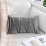 2PCS Velvet Stripe Cushion Covers Decorative Throw Pillow Cases for Sofa & Home Decor Gray
