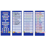 90x33cm Dry Erase Wall Organizer with 14 Time Management Cards Blue