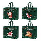 24 Pcs Christmas Halloween Gift Bags Nonwoven with Handles Dark Green