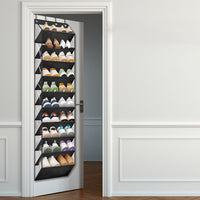 10-Tier Over the Door Shoe Organizer Clear Hanging Shoe Rack