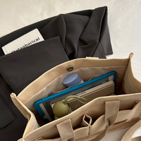 Large Canvas Tote Bag for Women Multi-Pocket Crossbody Bag Work Bible Messenger Purse Khaki
