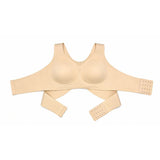 Seamless Front Closure Bra Wireless Full Coverage Cross Back Women Nude