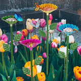 4PCS Bee Watering Station Metal Bee Water Feeder Colorful Bee Bath Bowl For Outdoor