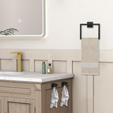 5Pcs Bathroom Towel Bar Set 40cm Stainless Steel Wall Mount Black