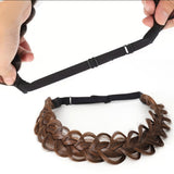 Plaited Headband Hair Extension Adjustable Stretch Brown