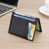2PCS Men PU Credit Card Holder Slim Wallet Money Purse Protector