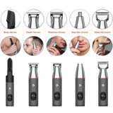 Electric Hair Clippers Kit Cordless Hair Trimmer for Body Facial Silver and Black,