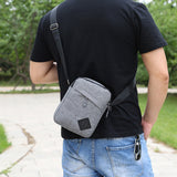 Men's Oxford Crossbody Shoulder Bag – Adjustable Strap Multi-Pocket Messenger Bag Gray