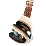 Women Crossbody Bag PU Leather Sling Bag Small Chest Bag Shoulder Pack