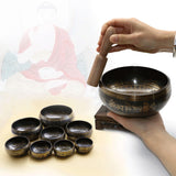 Tibetan Singing Bowl for Yoga Meditation with Striker and Cushion