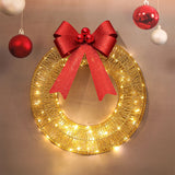 Christmas Hanging Wreath Festive Artificial Garland Decoration Gold