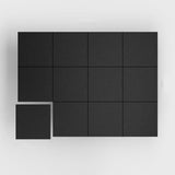 12Pcs Large Felt Bulletin Board Wall Tiles for Office & HomePanels Black
