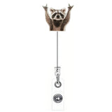 Cute Badge Clip Reel Retractable for Students Teachers Staff Brown
