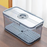 Transparent Bread Box with Timer Drainboard Lid Kitchen Storage Container for Food Large