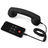Retro Telephone Handset USB-C Wired Phone Receiver for Smartphones Computers Black
