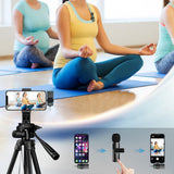 Wireless Lavalier Microphone with 3-in-1 Receiver Dual Lapel Mic for Video Recording Vlog