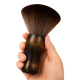 Hair Sweeper Duster Brush Soft with Storage Case for Home and Barbershop Brown