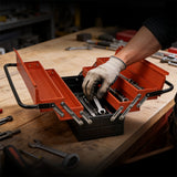 3 Tier Metal Tool Box Portable with Handle and Lock Hole for Home