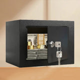 Small Secure Box with Key Lock for Cash Jewelry Black