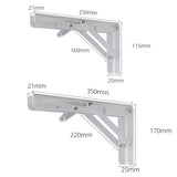 2Pcs 90 Degree Folding Shelf Brackets Shelf White